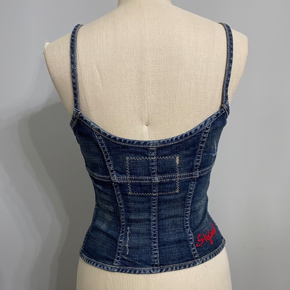 STEFANEL JEANS DENIM BUSTIER - Picture 3 of 6